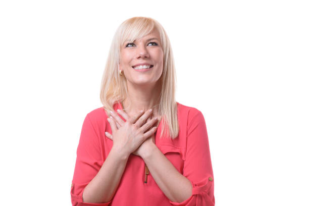 istock Young woman showing her heartfelt gratitude 958226408