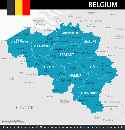 Map of Belgium - Vector illustration