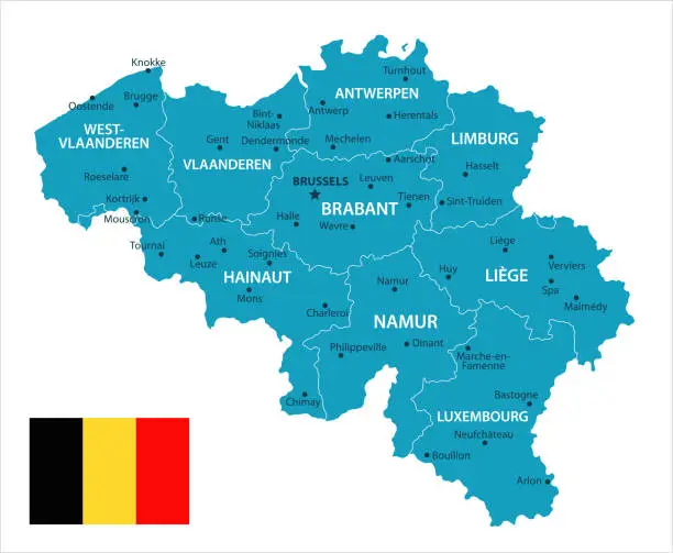 Vector illustration of 11 - Belgium - Murena Isolated 10