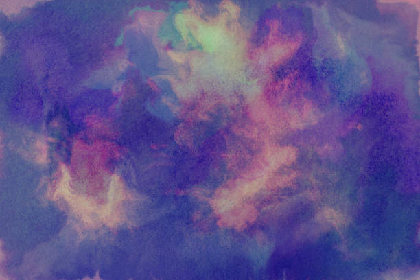 istock Wet watercolor Background Texture - Blue and aqua, teal 958228912