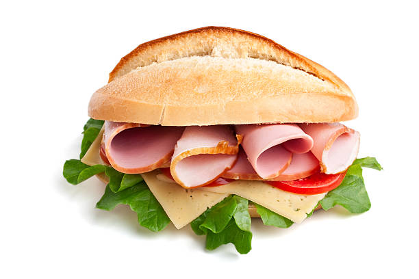 精白パン入りサンドイッチ - sandwich turkey cold meat ストックフォトと画像