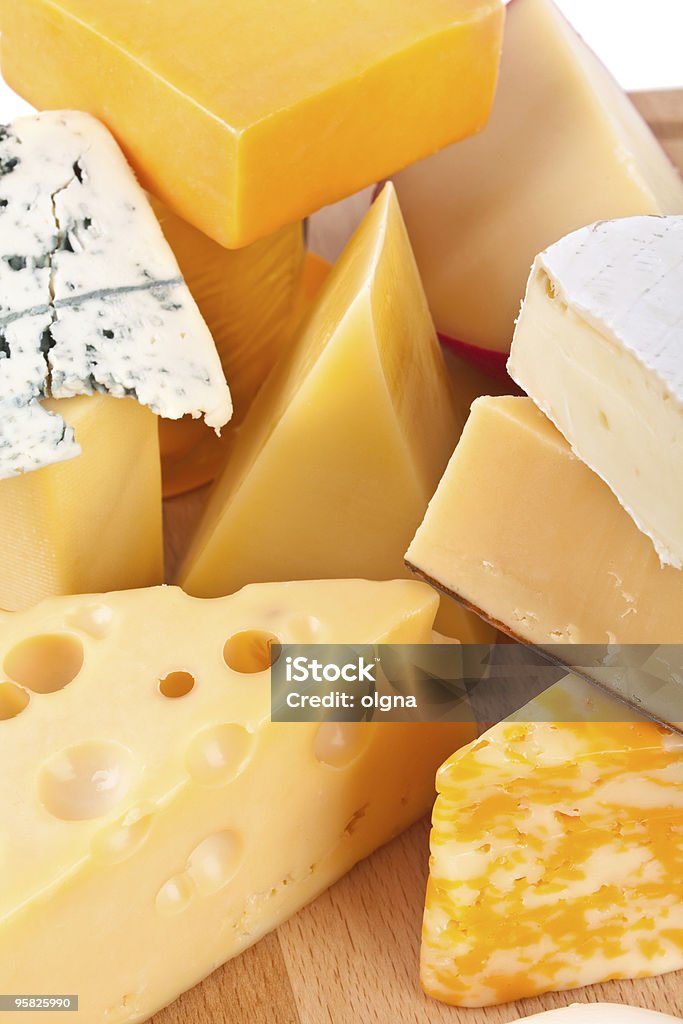 Vários tipos de queijo - Foto de stock de Variação royalty-free