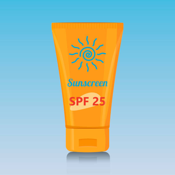 istock Vector illustration of sunscreen in a tube. Protect skin from sunlight. Sunscreen Icons 958260190
