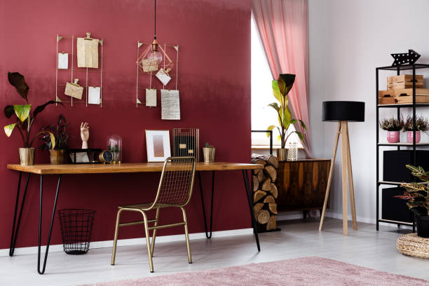 istock Elegant red apartment interior 958260678