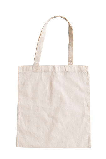 Comprar maqueta saco aislado sobre fondo blanco (trazado de recorte) del paño de la tela del bolso de mano photo