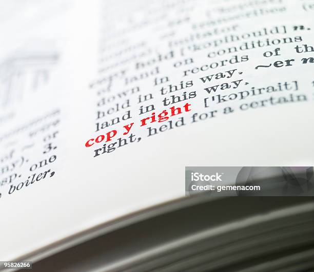 Copyright Colored In A Dictionary Stock Photo - Download Image Now - Book, Close-up, Color Image