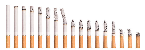 Time lapse - Burning cigarette stock photo