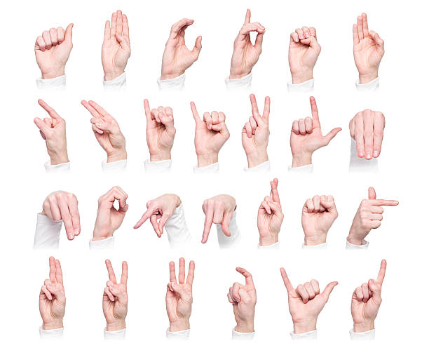 mãos formando o internacional de linguagem de sinais - letter j fotos - fotografias e filmes do acervo
