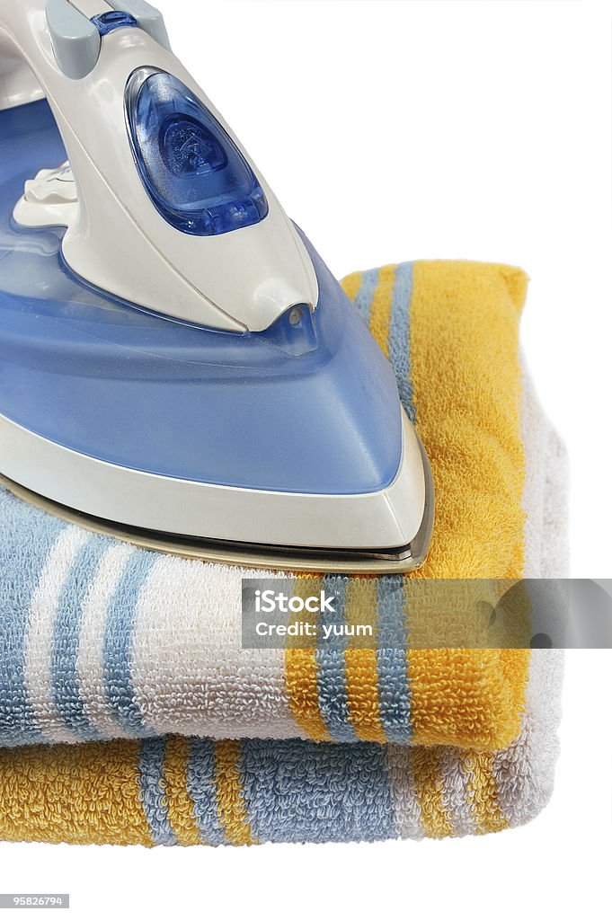 Iron on towel  Appliance Stock Photo
