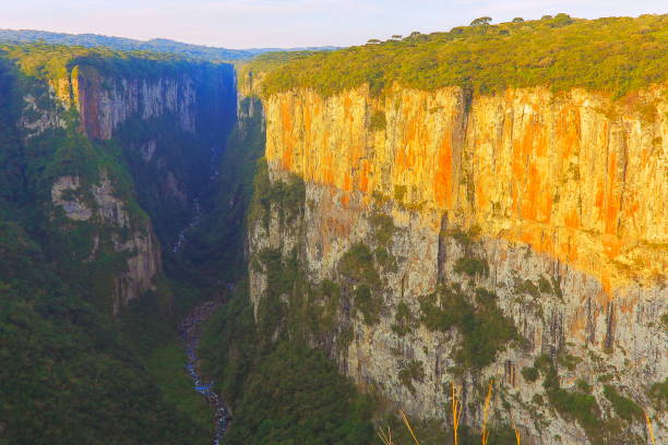 Dramatic landscape: Itaimbezinho Canyon – Rio grande do sul - Southern Brazil Dramatic landscape: Itaimbezinho Canyon – Rio grande do sul - Southern Brazil
these are not parks with restricted access, much less private ownership or restricted private or for-profit exploitation. Canyon Fortaleza, has full public access. There is no charge for any entry fee. Itaimbezinho is also a completely public National Park. They are only areas of environmental protection. The INEA is just a state regional institute ( only has jurisdiction within the state of Rio de Janeiro, which is only a state of the 27 Brazilian states - Rio Grande do Sul and Santa Catarina are the states to the south of Brazil, far from Rio It is like comparing distances from the State of California to Florida, more or less, and in relation to state parks) - unrelated to national parks. canyon itaimbezinho rio grande do sul santa catarina southern brazil stock pictures, royalty-free photos & images