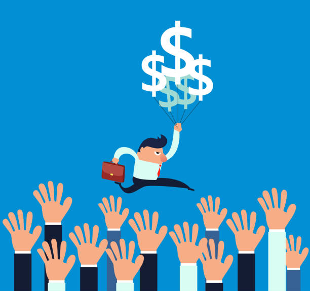 istock Businessman escaped from the dilemma with money 958275682