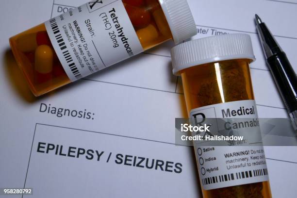 Medical Marijuana Treating Epilepsy And Seizures Stock Photo - Download Image Now - Epilepsy, Medical Cannabis, Cannabis Plant