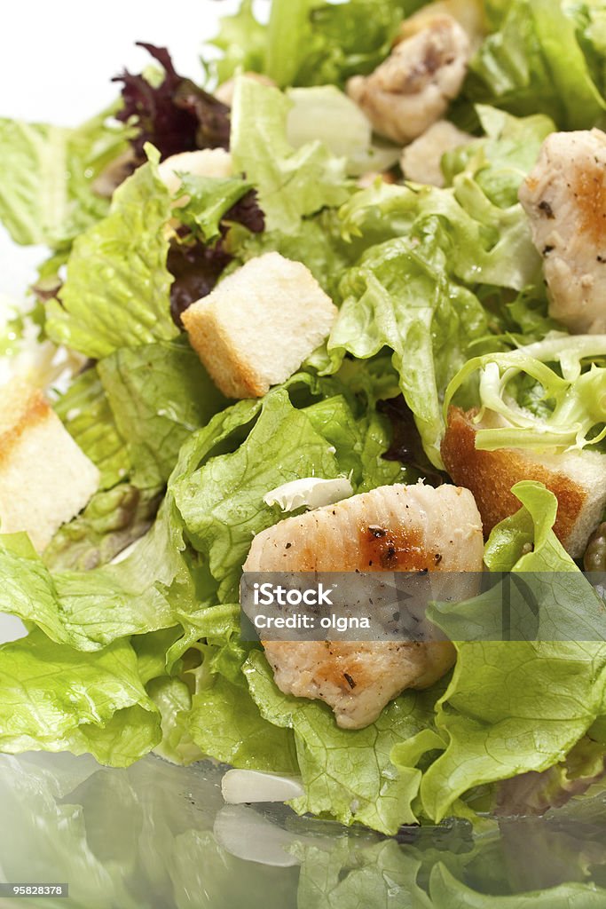 traditional caesar salad  Bread Stock Photo