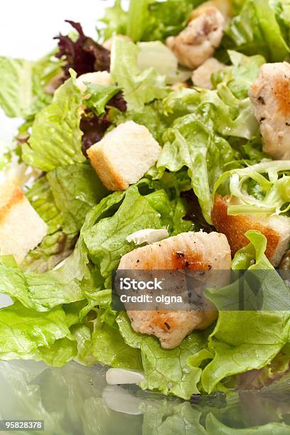Traditional Caesar Salad Stock Photo - Download Image Now - Bread, Caesar Salad, Cheese