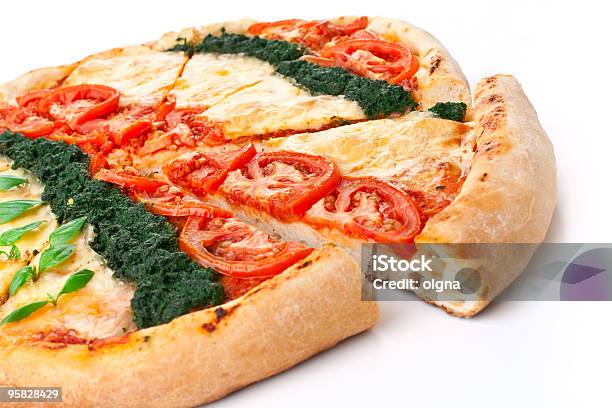 Gehackte Gemüse Pizza Stockfoto und mehr Bilder von Antioxidationsmittel - Antioxidationsmittel, Basilikum, Biegung