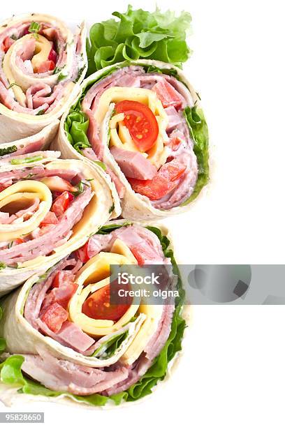 Wrapped Tortillasandwichrollen Stockfoto und mehr Bilder von Blatt - Pflanzenbestandteile - Blatt - Pflanzenbestandteile, Brotsorte, Eingewickelt