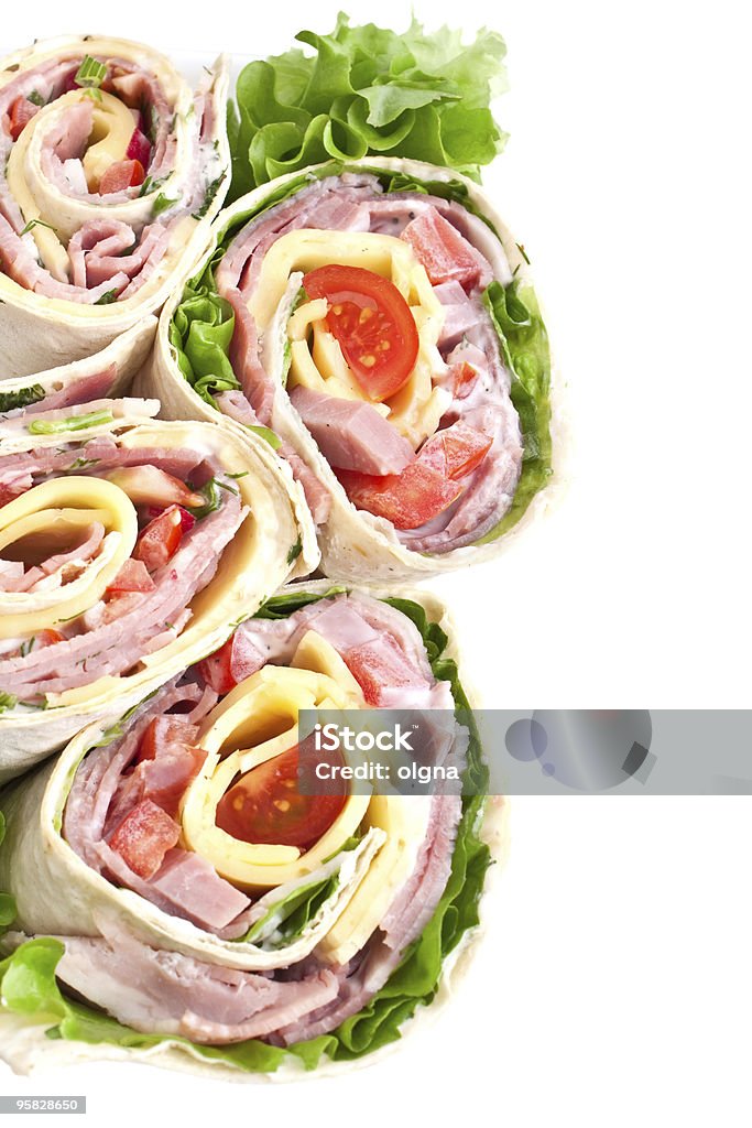 Avvolto Panino con tortilla rulli - Foto stock royalty-free di Alimentazione sana