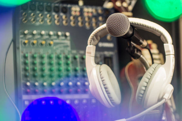 istock Microphones and recording equipment in the studio. 958287106