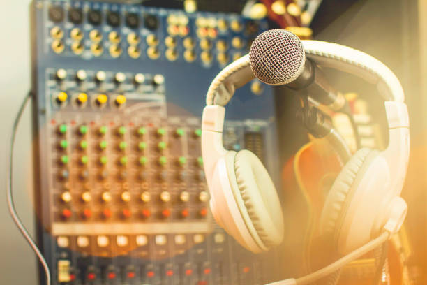 istock Microphones and recording equipment in the studio. 958287164