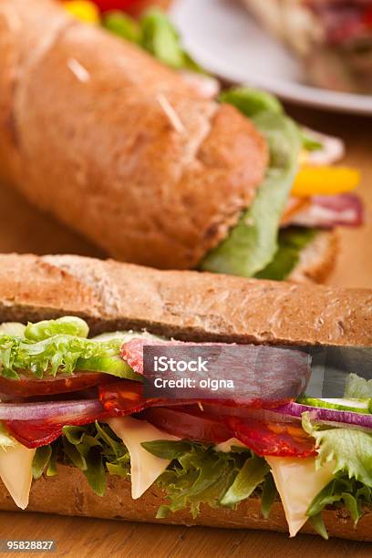 Lange Sandwiches Stockfoto und mehr Bilder von Baguette - Baguette, Baguette-Sandwich, Brotsorte
