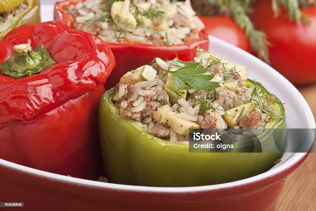 stuffed peppers in a dish  Heat - Temperature Stock Photo