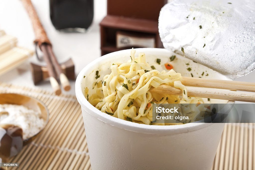 cup of ramen noodles  Bamboo - Material Stock Photo