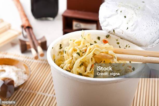 Cup Of Ramen Noodles Stock Photo - Download Image Now - Bamboo - Material, Chopsticks, Color Image