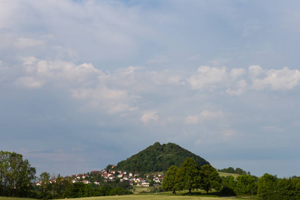 landscape springtime mountain village forest