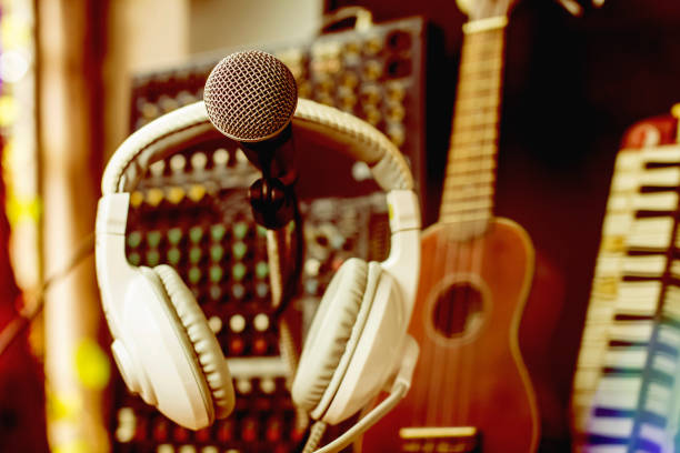 istock Microphone in room with recording device. 958300234