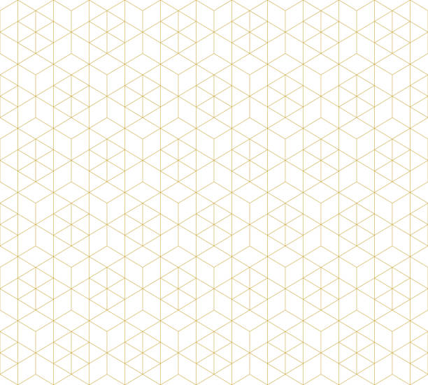 Pattern seamless abstract background white color and gold line. Geometric line vector. Pattern seamless abstract background white color and gold line. Geometric line vector. polygon textures stock illustrations