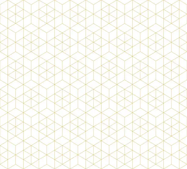 Vector illustration of Pattern seamless abstract background white color and gold line. Geometric line vector.
