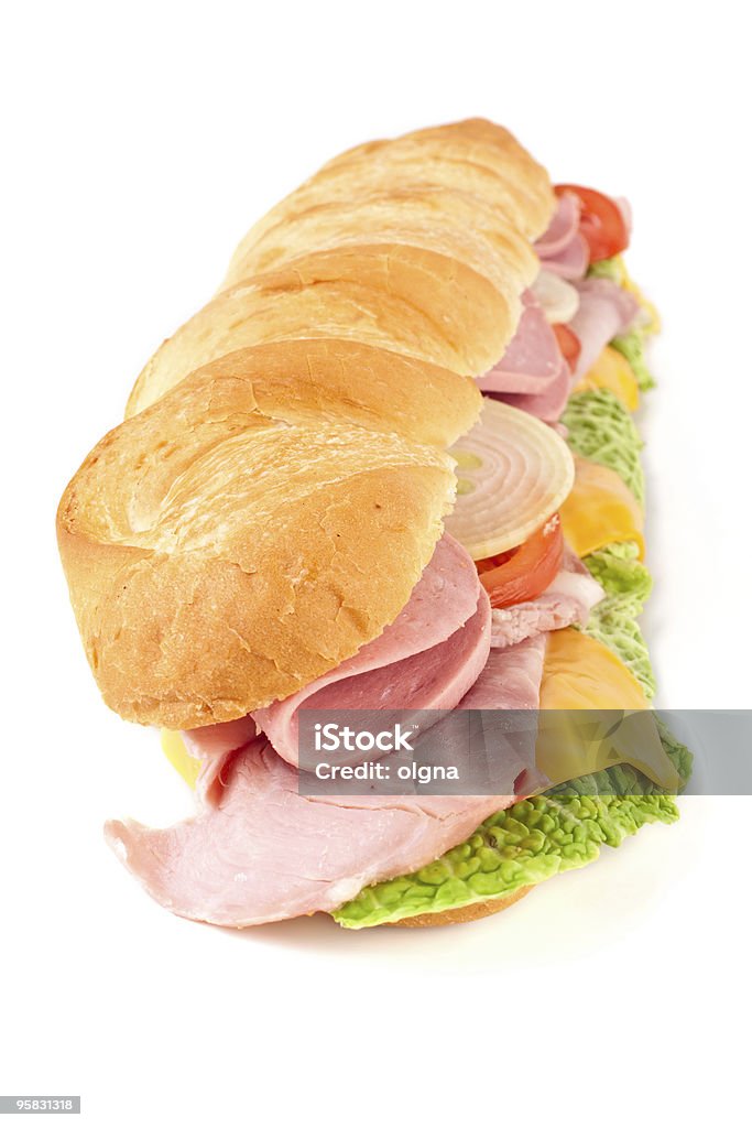 Grano Panino baguette lunga bianco - Foto stock royalty-free di Alimentazione non salutare