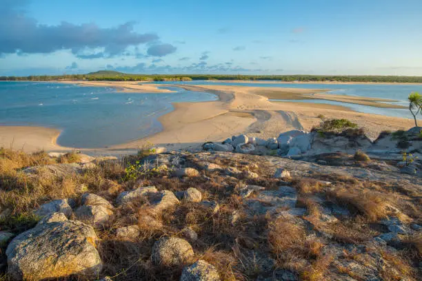 Photo of The landscape of East Woody island in Nhulunbuy beach town in Northern Territory state of Australia.