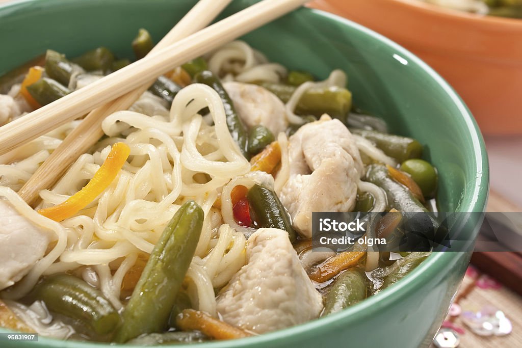 Chicken (turkey)  noodle soup  Asian Food Stock Photo