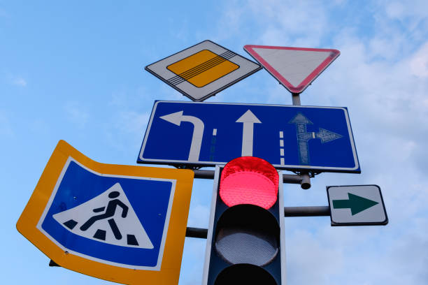 istock directional road signs close-up over blue sky 958320736