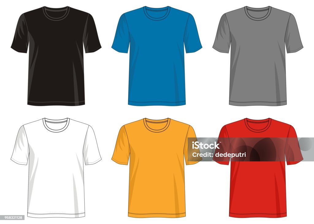 T Shirt Template Collection Stock Illustration - Download Image Now ...