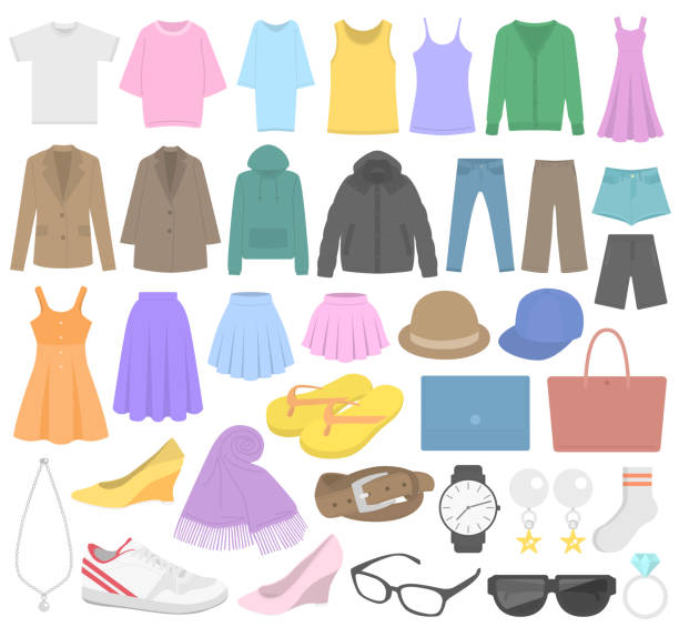 ilustrações de stock, clip art, desenhos animados e ícones de illustration of fashion icon. - shorts