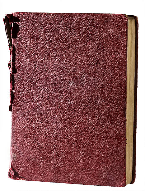 istock Old red book  showing age effects stains and blank cover 95832234