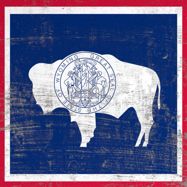 istock scratched Wyoming flag 958327278