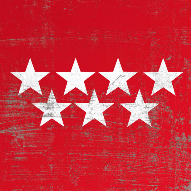 scratched Madrid flag 3d rendering of Madrid spanish community flag in a scratched surface the flag of the madrid spain stock pictures, royalty-free photos & images