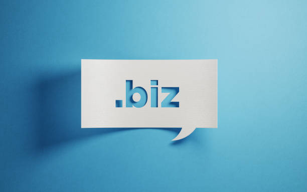 istock White Chat Bubble With Biz Text On Blue Background 958340240