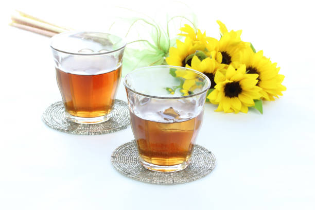 sunflower's bouquet and cold drink