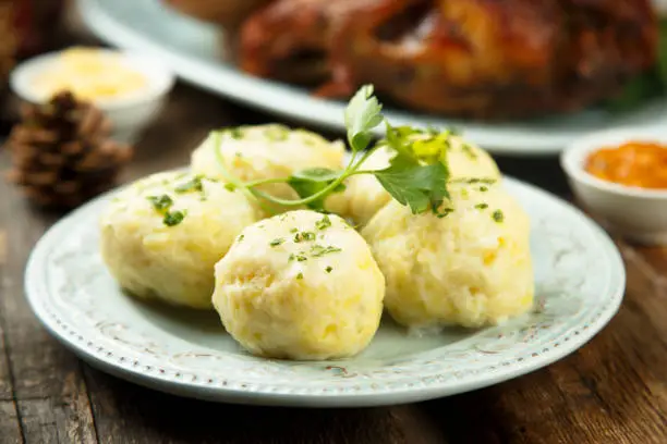 Traditional German potato dumplings