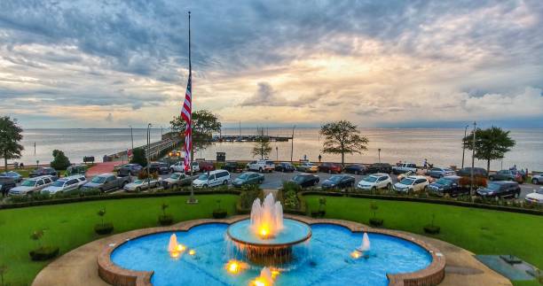 Fairhope Municipal Pier Pier located on Mobile Bay, Alabama mobile bay stock pictures, royalty-free photos & images