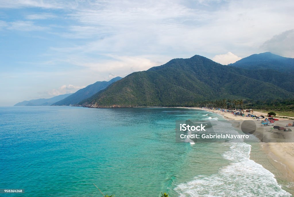 Cuyagua, Venezuela Beach View from the Yajure viewpoint in Cuyagua, beach where surfing is practiced on the coast of the state of Aragua in Venezuela Aragua State Stock Photo
