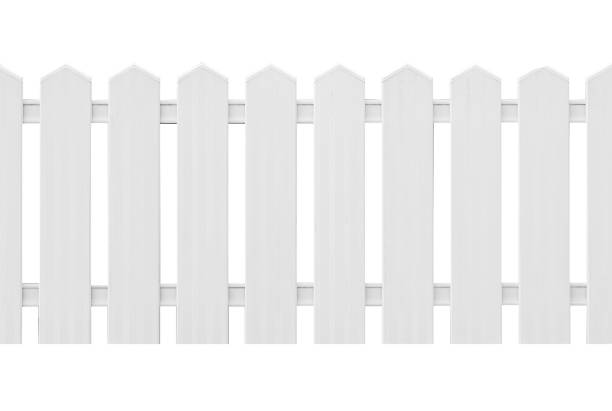 istock White wood fence isolated on white background 958375440