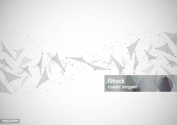 Abstract Connection Background With Lines And Dots Vector Geometric ...