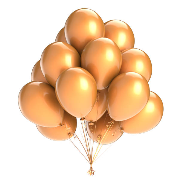 istock Golden balloons party decoration glossy classic 958376080