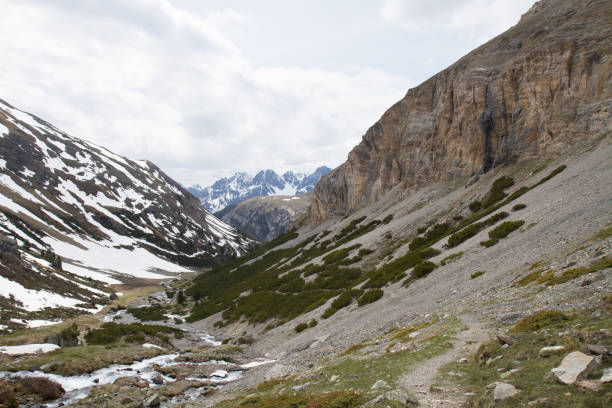 валь сесвенна, s-charl, швейцария - mountain switzerland scuol mountain peak стоковые фото и изображения