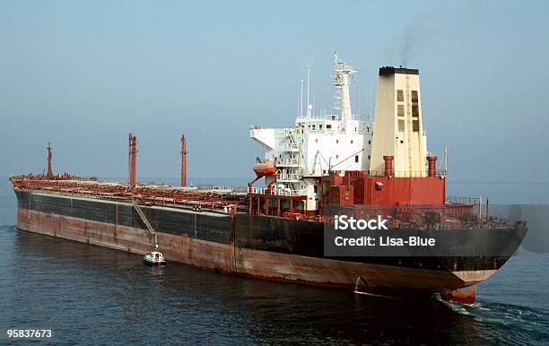 Cargoship In The Fog Stock Photo - Download Image Now - Barge, Black Color, Cargo Container